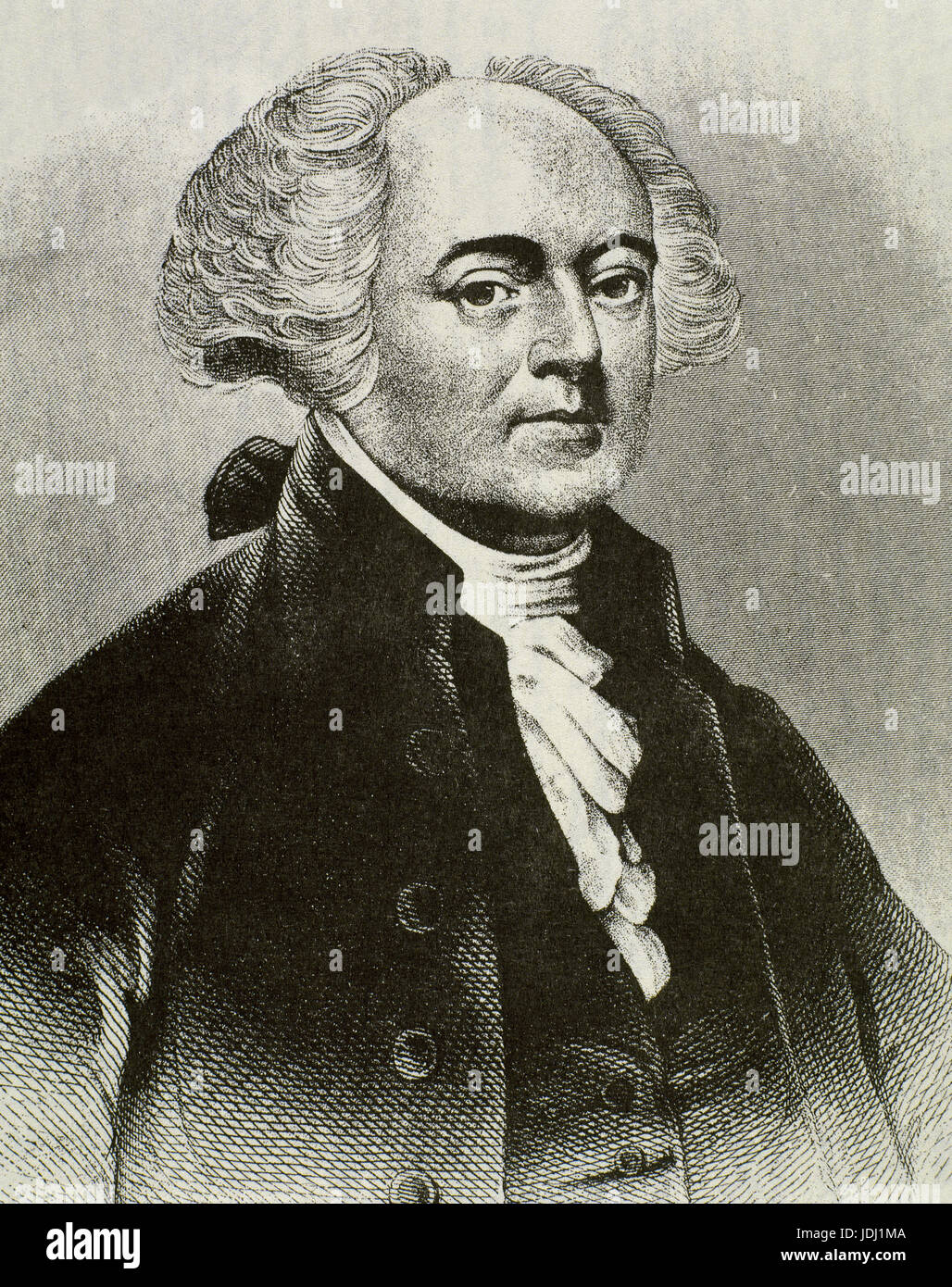 John Quincy Adams (1767-1848). Uomo politico americano e diplomatico. Sesto Presidente degli Stati Uniti. Ritratto. Incisione. Foto Stock