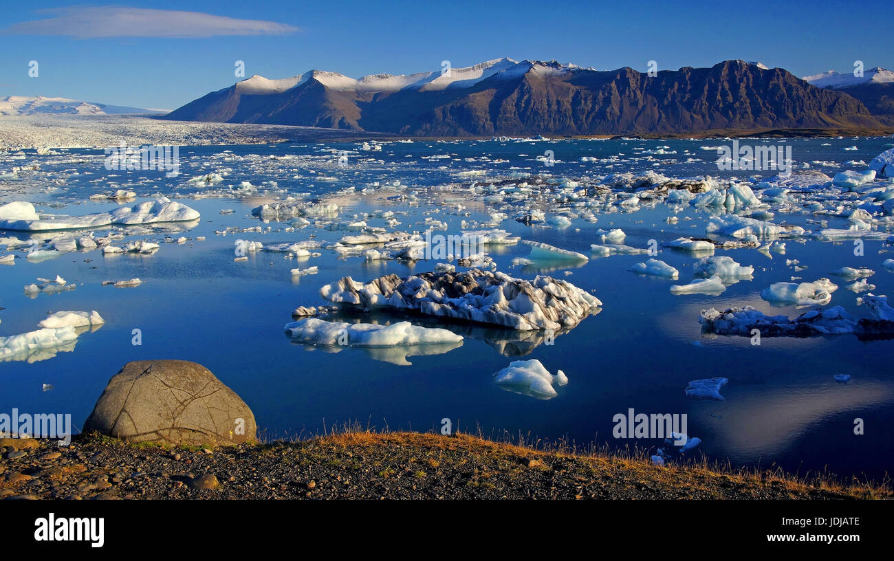 L'Islanda, Joekulsarlon, drift ice, l'Europa. , Isola, Treibeis, Europa. Foto Stock