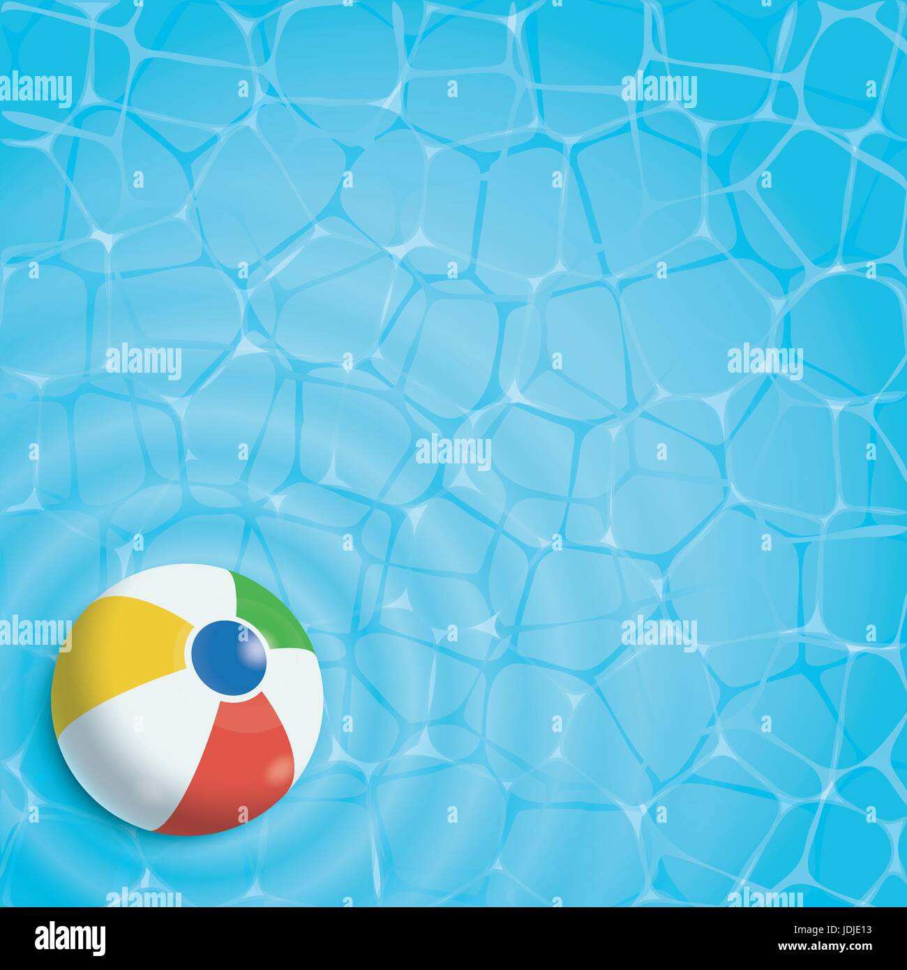 Estate sfondo. Palla spiaggia in una piscina, vista dall'alto Illustrazione Vettoriale