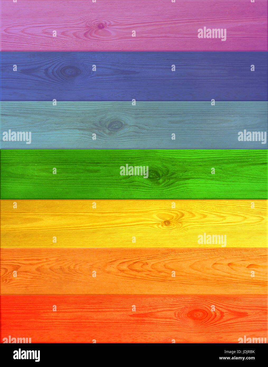Texture da multicolore di legno pannelli orizzontali dai colori dell'arcobaleno Foto Stock