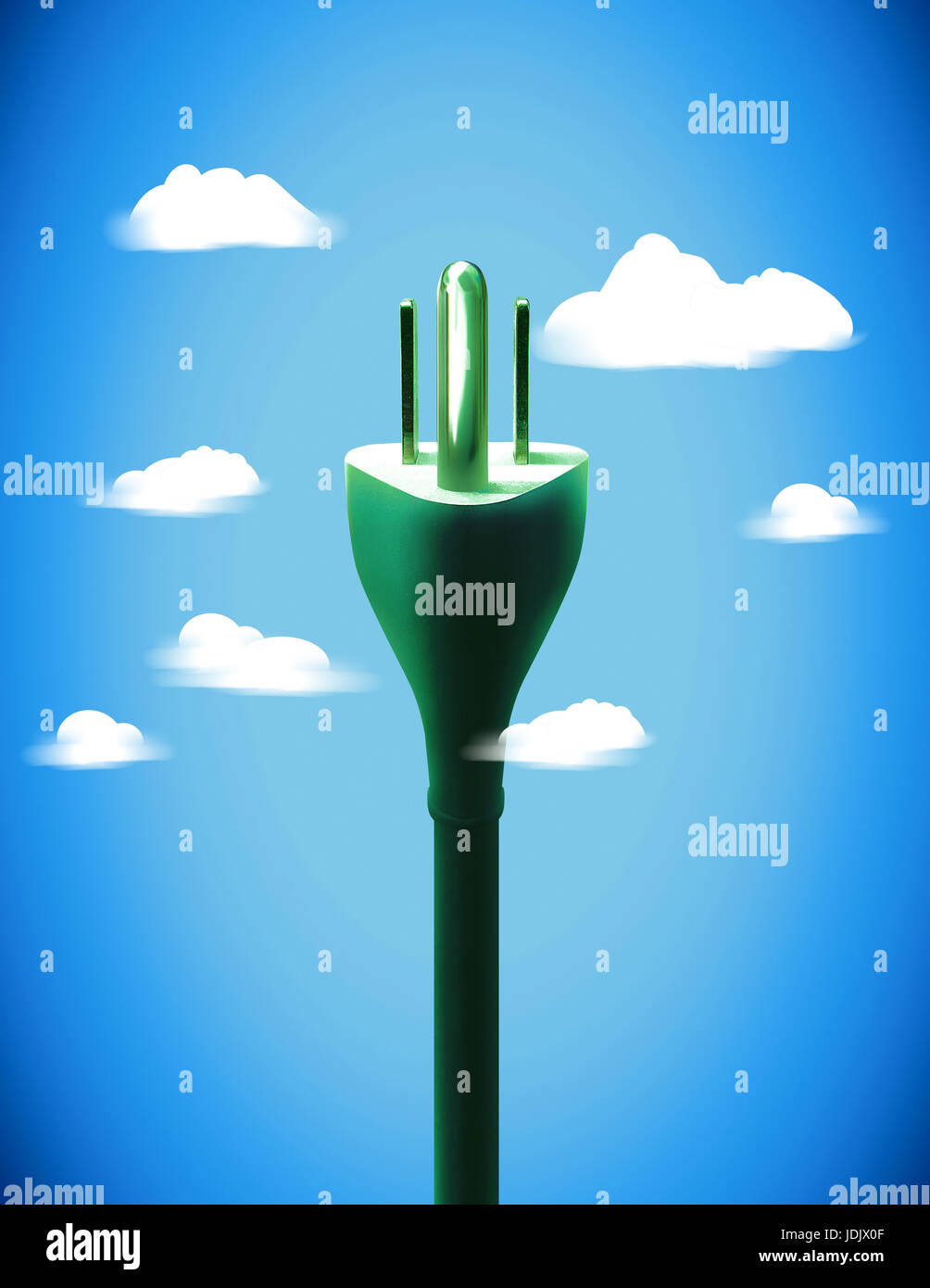 Tre prog spina di uscita con cielo blu e nuvole Foto Stock