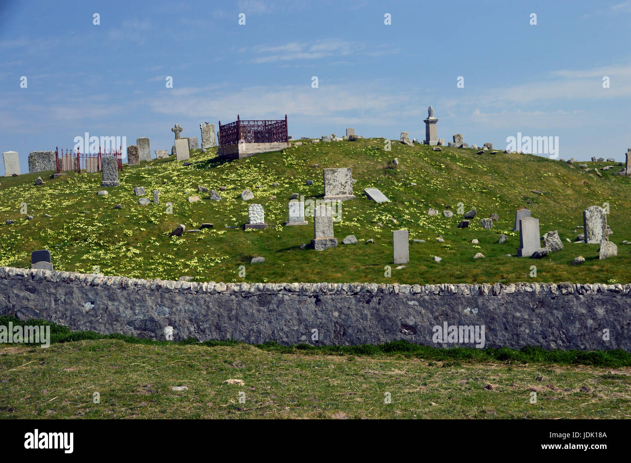 Il Vecchio terreno di sepoltura e cimitero di Clachan Sands (Clachan Shannda) Isola di North Uist, Ebridi Esterne,Isole scozzesi, Scozia,UK. Foto Stock