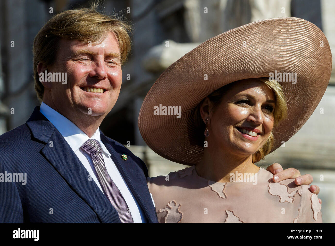 Roma, Italia. Xx Giugno, 2017. Re Willem Alexander e la Regina Maxima dei Paesi Bassi a Capitol Hill a Roma. Il re e la Regina dei Paesi Bassi sono in Italia per 3 giorni di visita di stato. Credito: Giuseppe Ciccia/Pacific Press/Alamy Live News Foto Stock