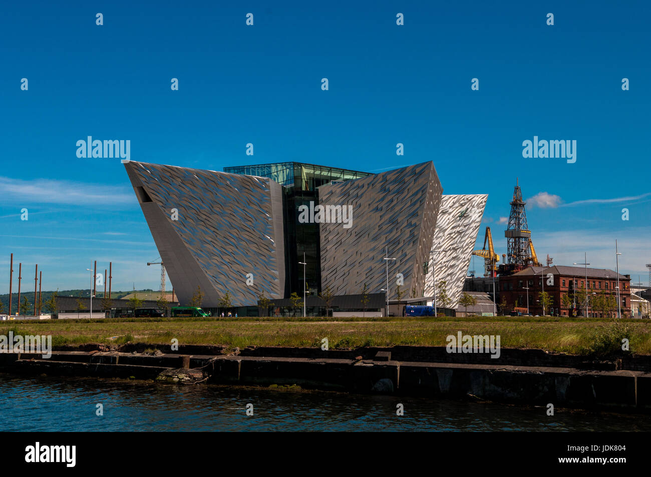 Titanic Quarter Queen isola del fiume Lagan Belfast Foto Stock