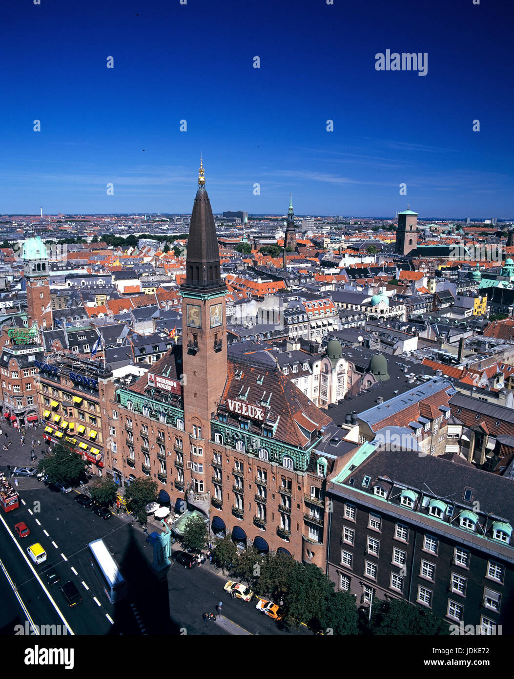 Danimarca, Copenaghen, panorama, il look del della torre del municipio, Daenemark, Kopenhagen, Panorama, Blick vom Rathausturm Foto Stock