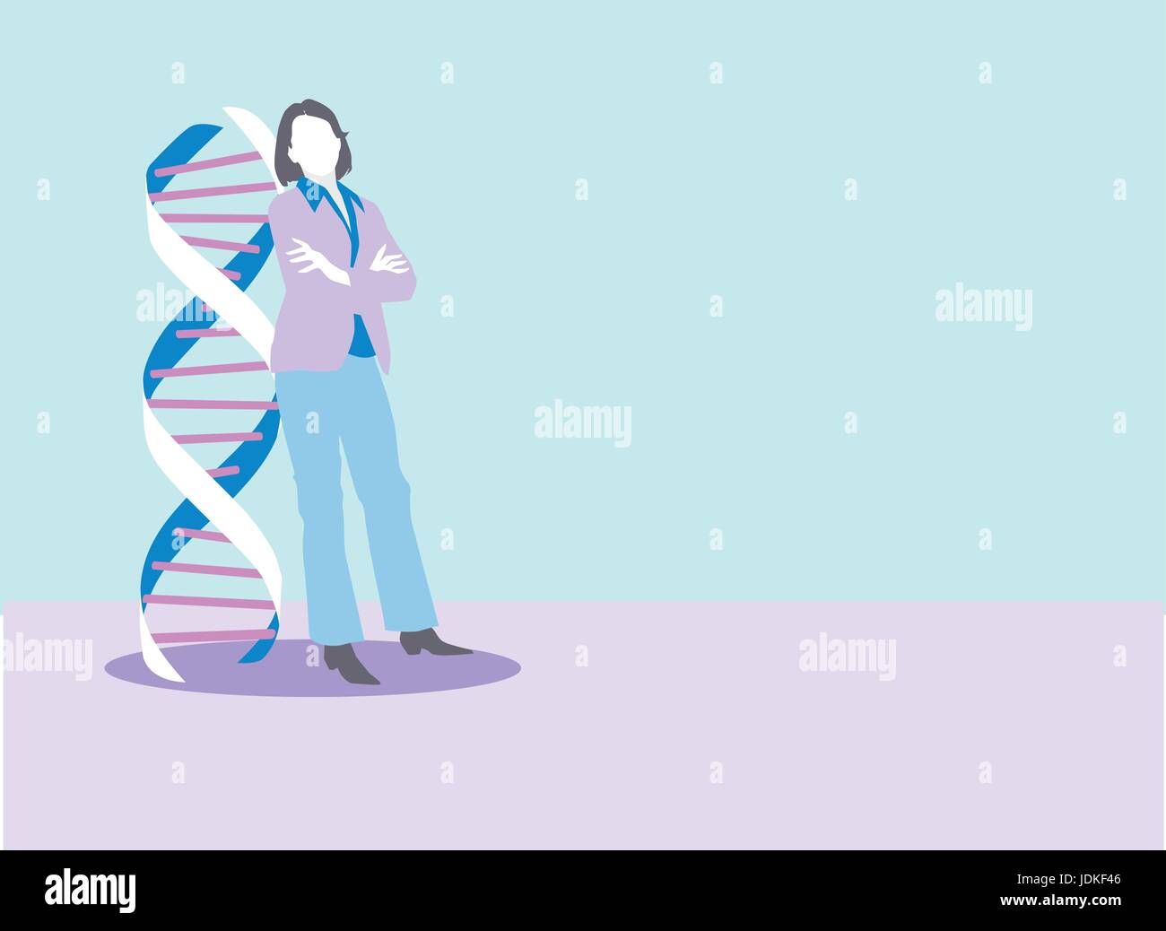 Donna in abiti professionali insieme con il DNA Illustrazione Vettoriale