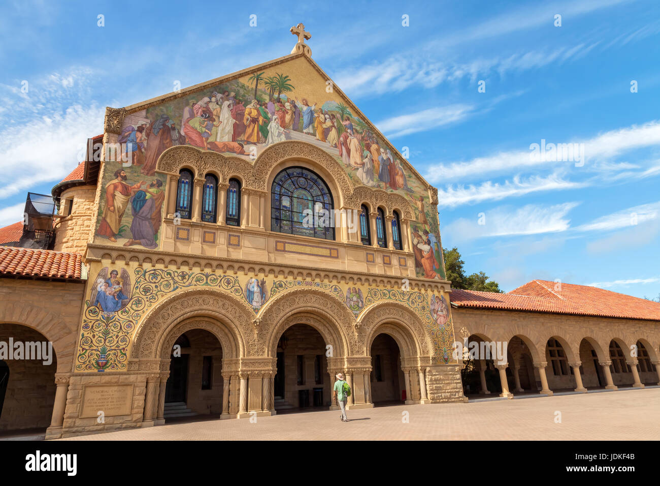 Murale biblica della Stanford University Cappella, Palo Alto, California, Stati Uniti d'America Foto Stock