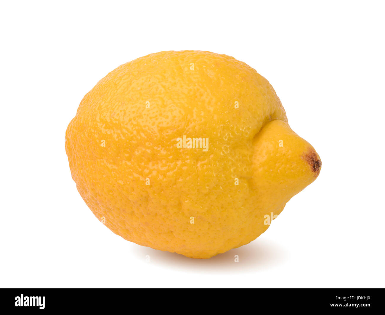 Tutto mature limone giallo frutto isolato su bianco Foto Stock