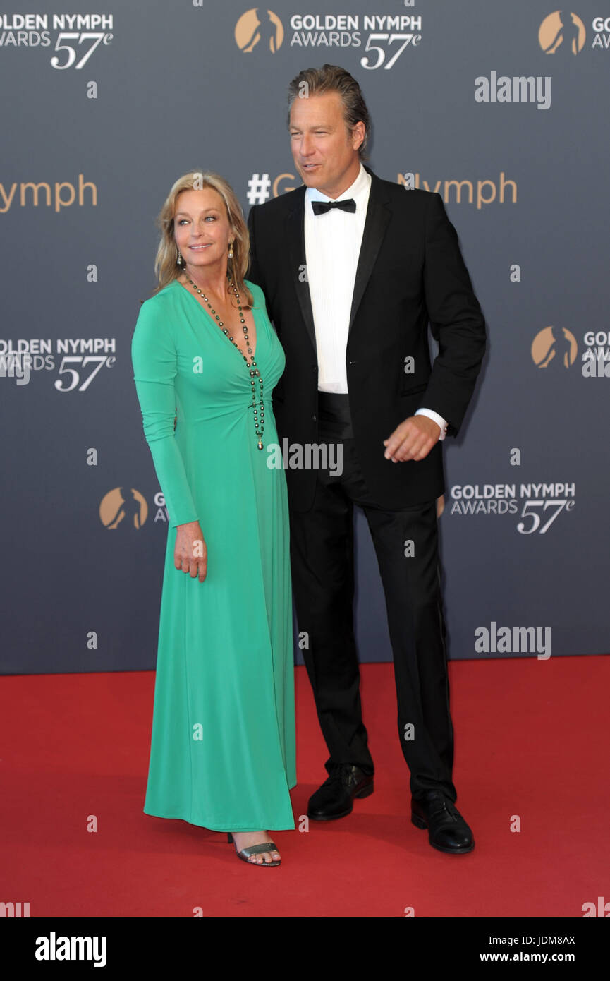 Monte Carlo, 57th Festival della Televisione. Cerimonia di chiusura tappeto rosso. Nella foto: Bo Derek, John Corbett Foto Stock