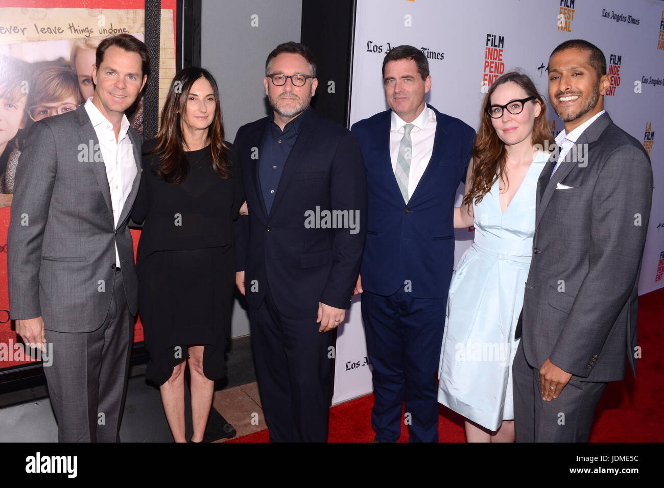 Jason cassidy,sidney kimmel,carla hacken,colin trevorrow,josh welsh,jennifer cochis abhijay prakash frequentare apertura notturna premiere focus features" "il libro henry' durante il 2017 los angeles film festival cinema arclight Culver City culver city,california giugno 14,2017. Foto Stock