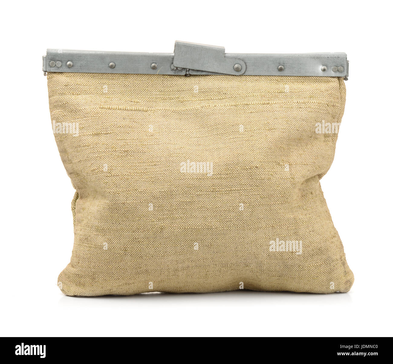 Vintage depositare denaro sacchetto isolato su bianco Foto Stock