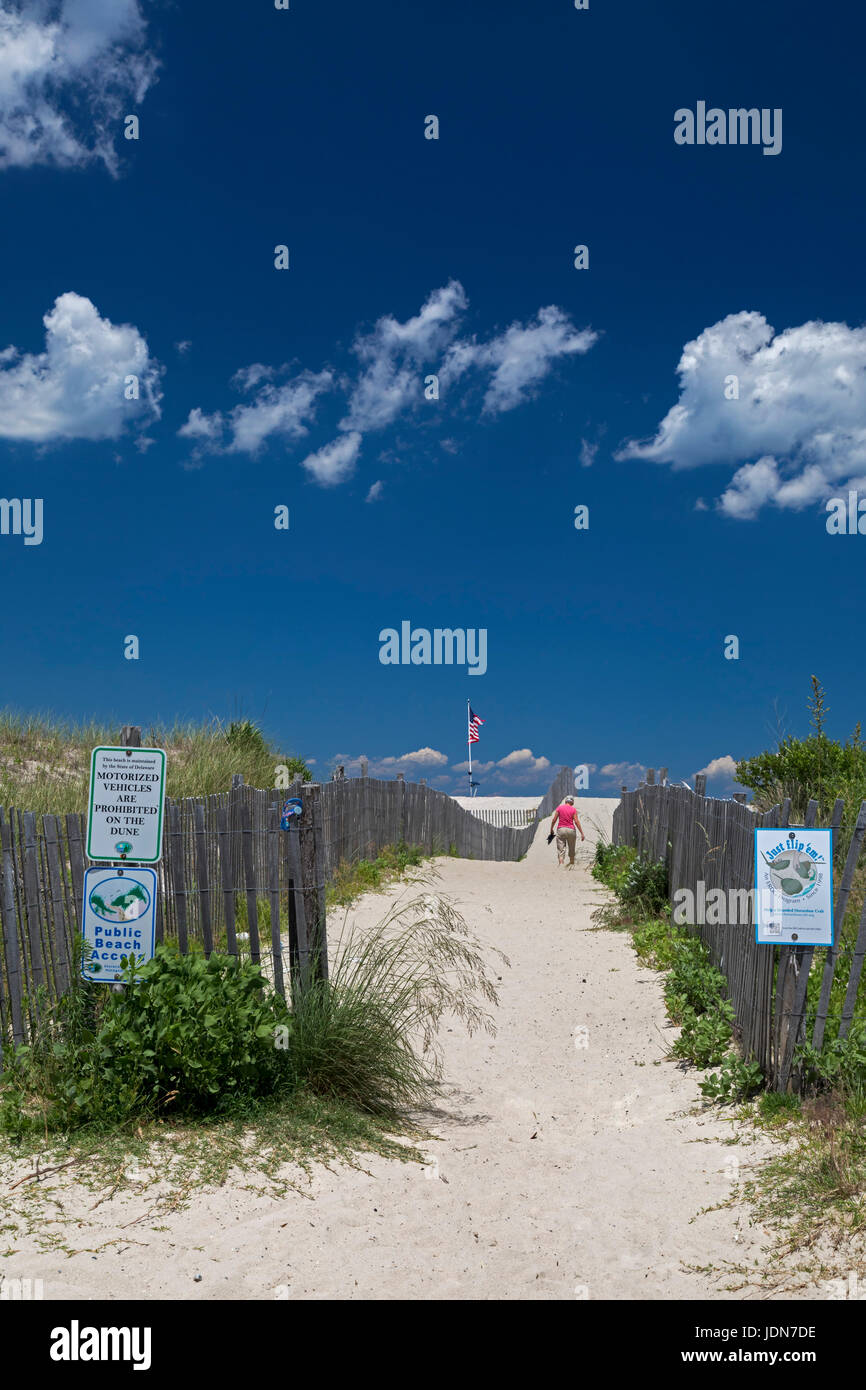 Broadkill Beach, Delaware - accesso del pubblico ad un oceano Atlantico beach nel sud-est della Delaware. Foto Stock