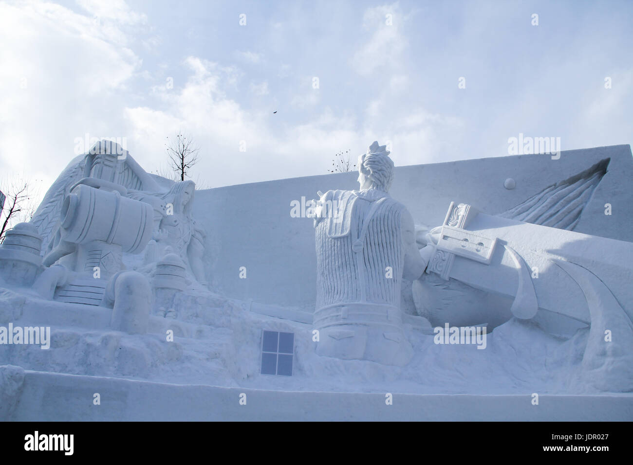 Sculture in 2017 Sapporo Snow Festival Foto Stock