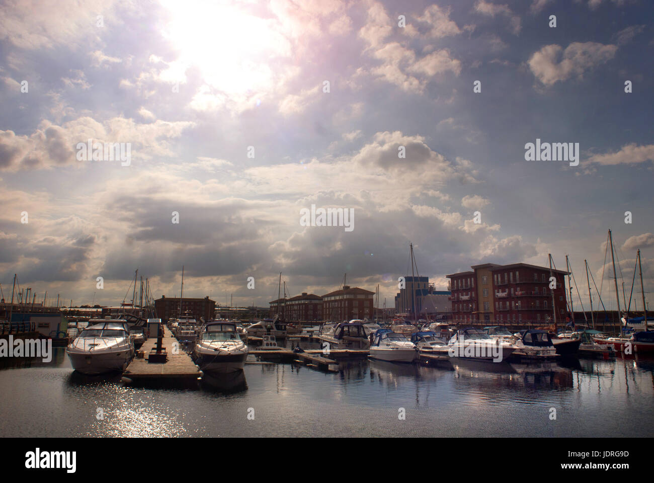 Yachts a Hartlepool marina Foto Stock