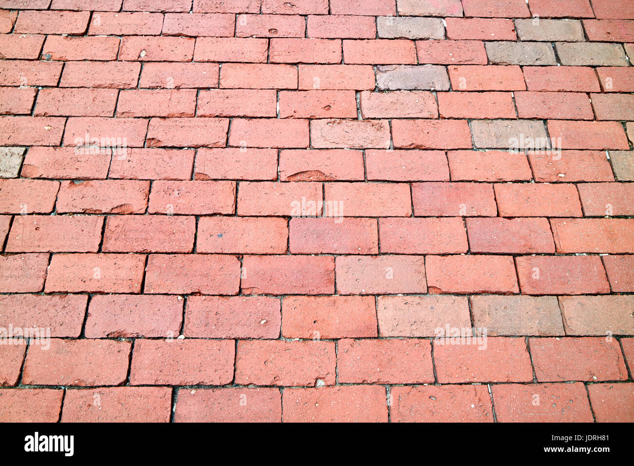 Tradizionale in rosso mattone marciapiede marciapiede nel quartiere del centro storico di Boston - USA Foto Stock