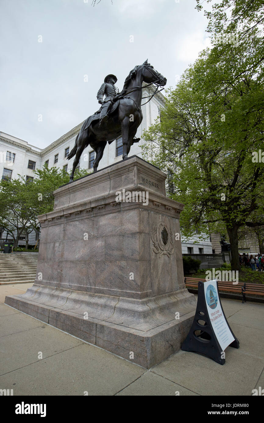 Generale hooker statua presso il Massachusetts State House di Boston - USA Foto Stock