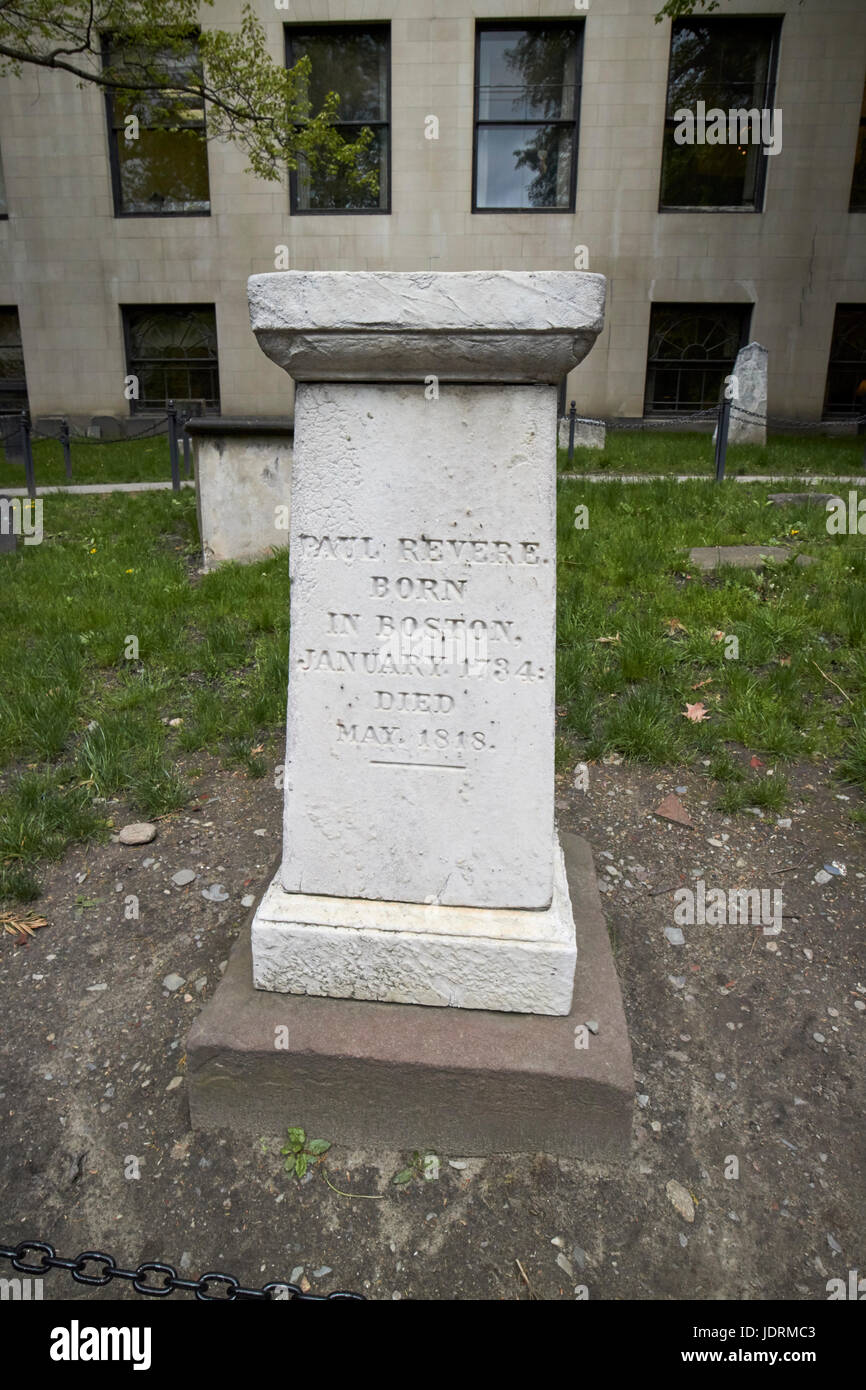 Paolo venera grave al granaio di massa di seppellimento di Boston STATI UNITI D'AMERICA Foto Stock