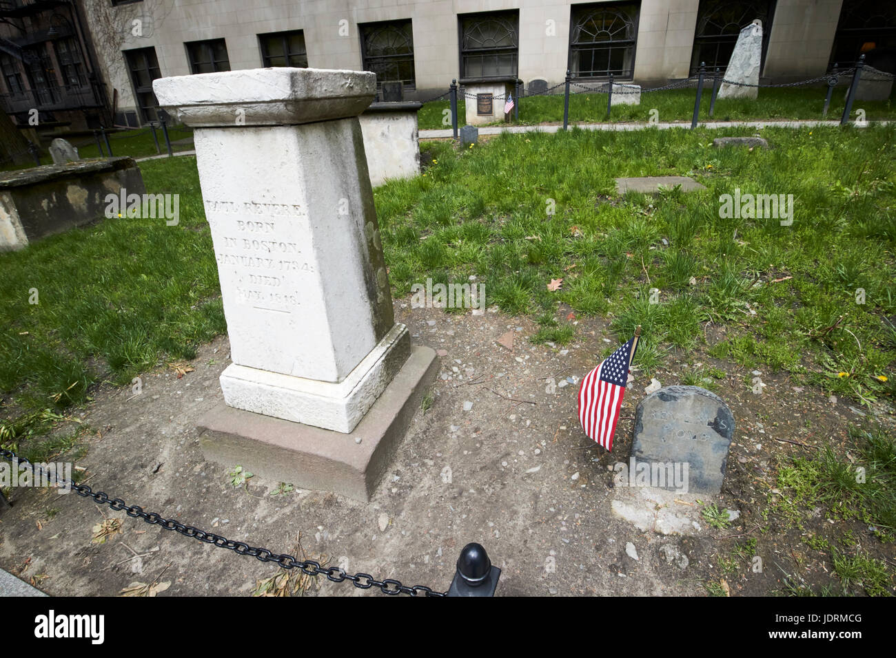Paolo venera grave al granaio di massa di seppellimento di Boston STATI UNITI D'AMERICA Foto Stock