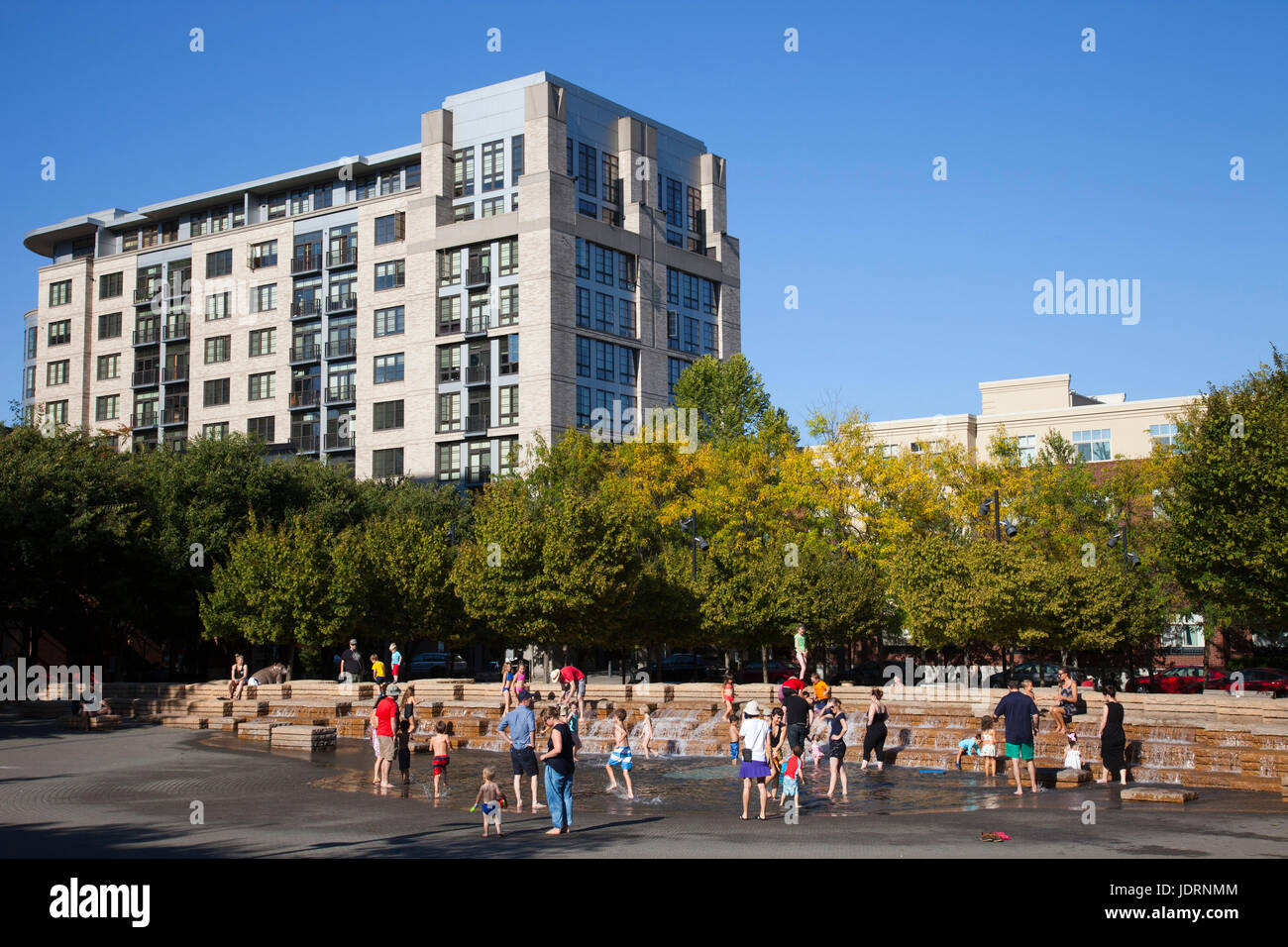 America, stato dell'Oregon, città di Portland, Jamison Square, vita quotidiana Foto Stock