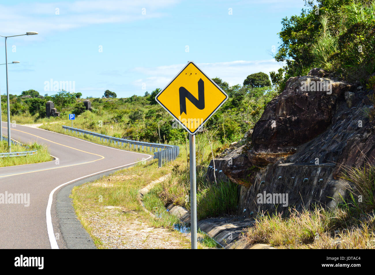 Piegare su strada Foto Stock