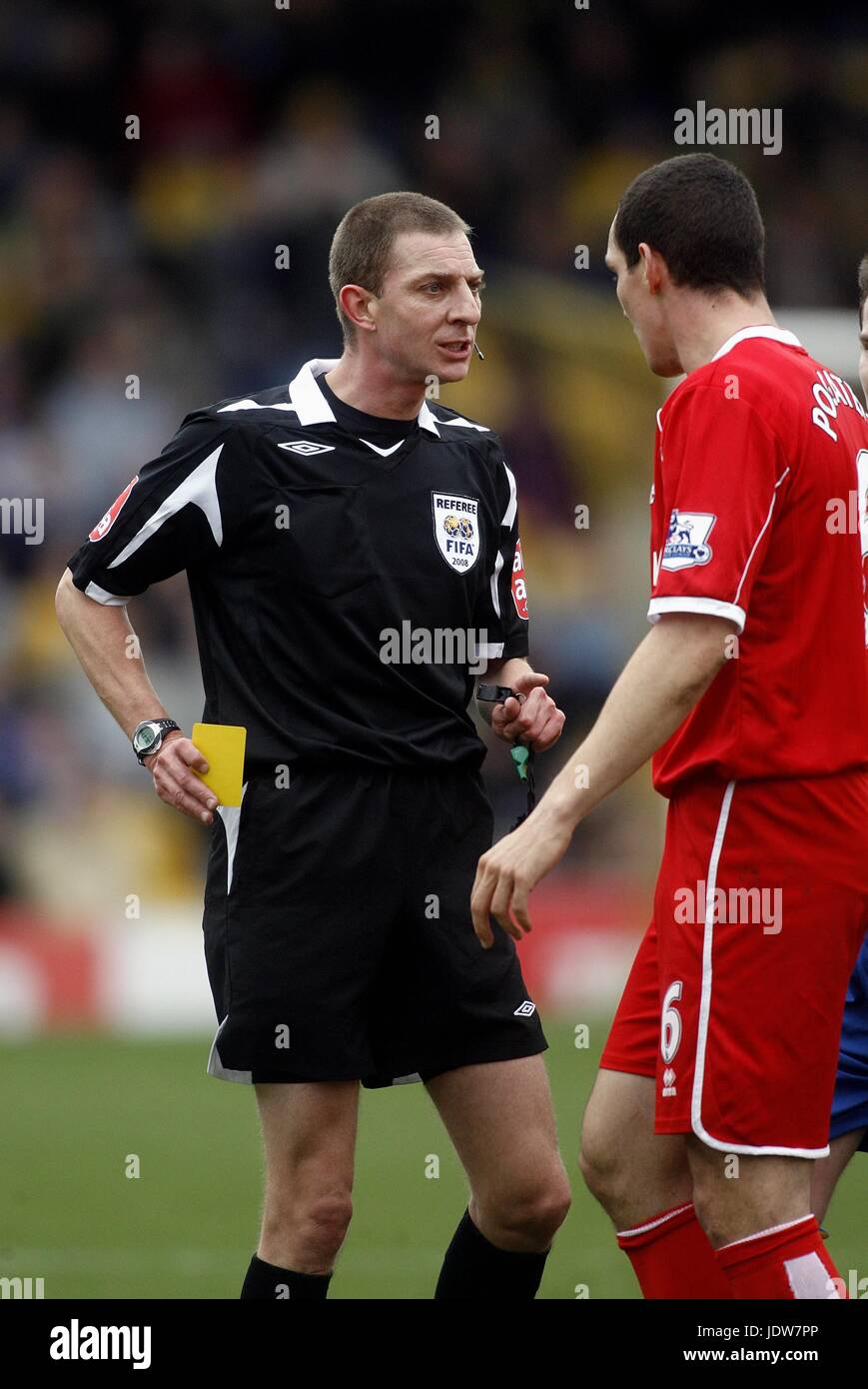 STEVE TANNER ARBITRO MULINO DI CAMPO MANSFIELD INGHILTERRA 26 Gennaio 2008 Foto Stock