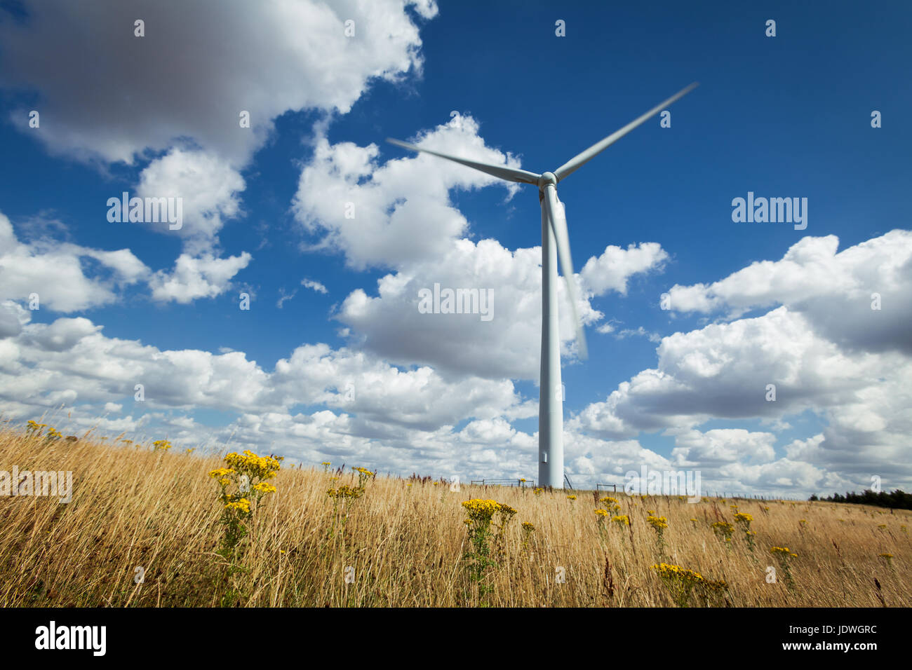 Svettante struttura di una turbina eolica nella campagna inglese. L'energia  alternativa o di fonti di energia rinnovabili in azione con questo  solitario della turbina eolica Foto stock - Alamy