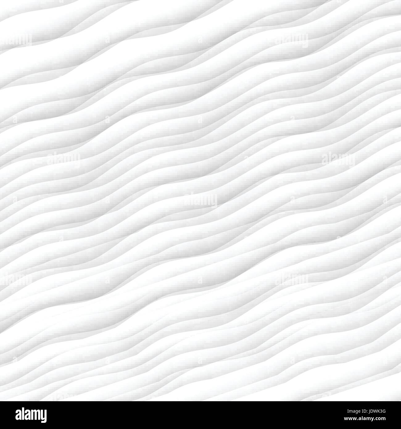 Texture bianche. configurazione astratta senza cuciture ondulate d'onda natura geometrica. moderna su sfondo bianco per la parete interna 3d design. illustrazione vettoriale Illustrazione Vettoriale