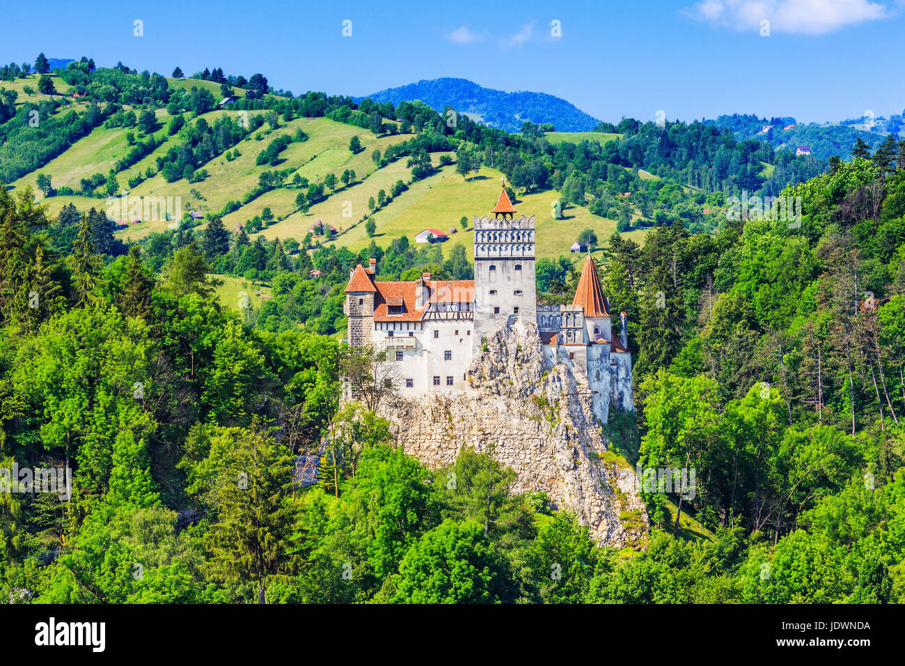 Brasov, in Transilvania. La Romania. Il castello medievale di crusca, noto per la leggenda di Dracula. Foto Stock