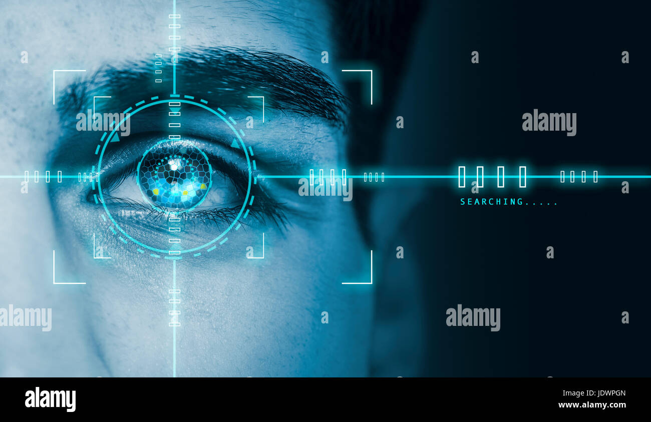 Lettore biometrico high tech la scansione della retina Foto Stock