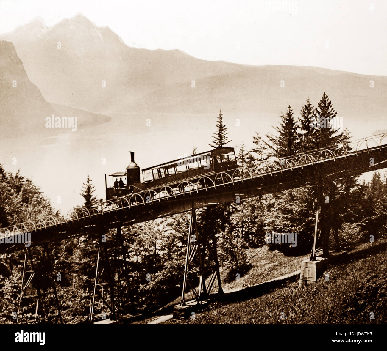 Rigi Railway vicino a Lucerna, PERIODO VITTORIANO Foto Stock