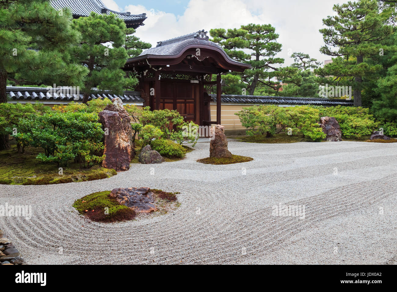 Giardino Zen a Kennin-ji il tempio di Kyoto, Giappone Foto Stock