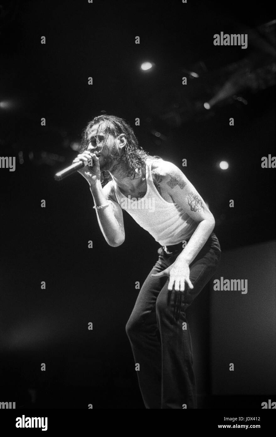 Depeche Mode eseguendo a Oakland Arena in1993. © Anthony Pidgeon / MediaPunch. Foto Stock