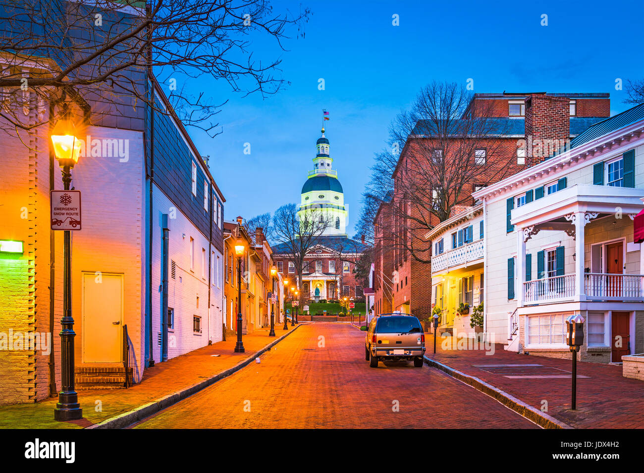 Annapolis, Maryland, Stati Uniti d'America in centro al Maryland State House. Foto Stock