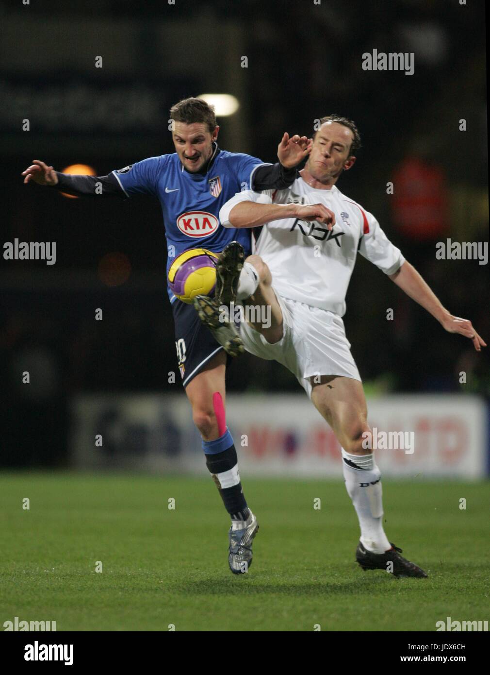 FERRER E OBRIEN BOLTON V A. MADRID Reebok Stadium BOLTON GRAN BRETAGNA 14 Febbraio 2008 Foto Stock