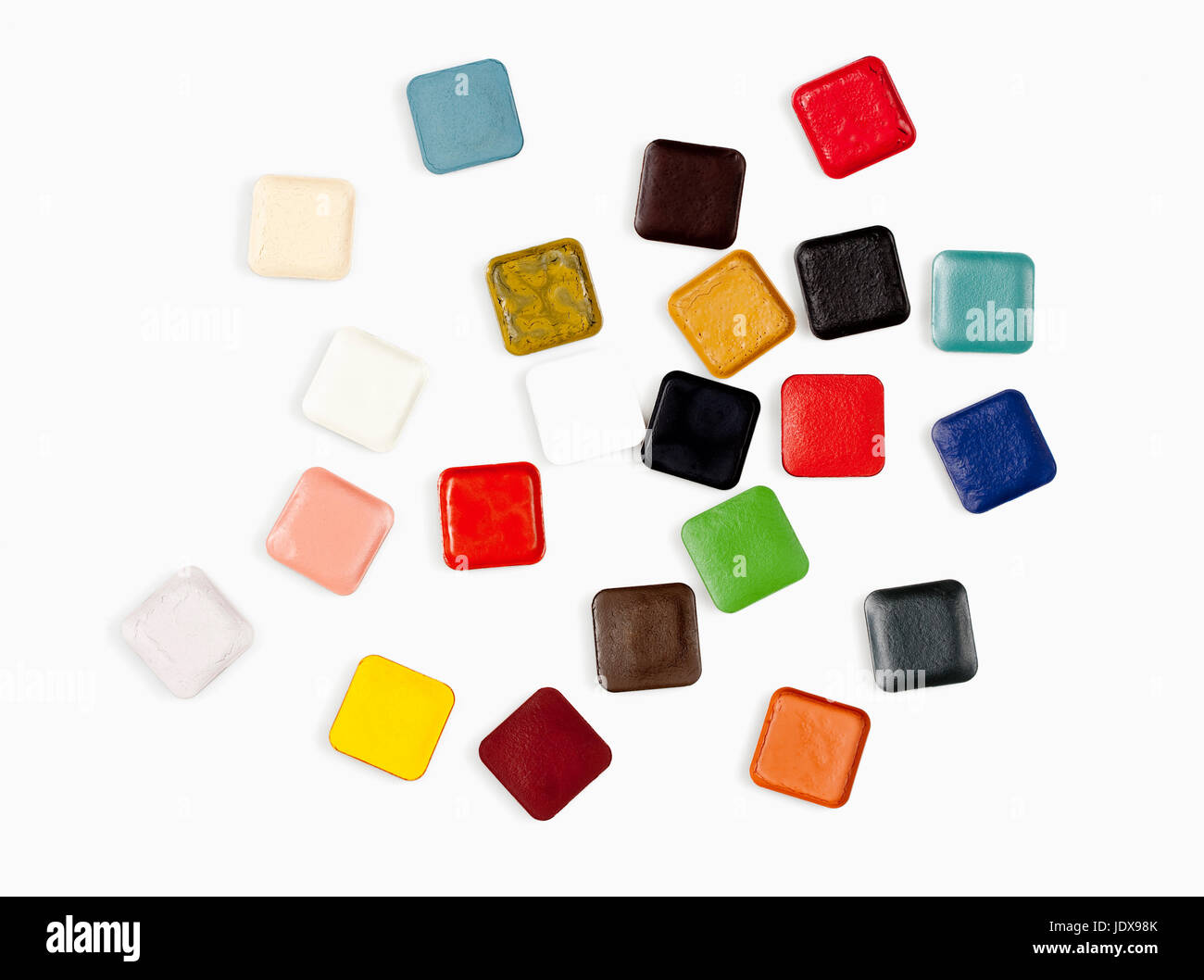 Tavolozza di resistente all'acqua a base di alcol colori per il trucco. Foto Stock