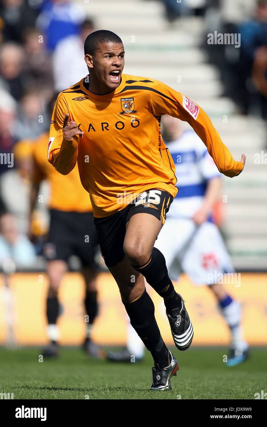 FRAIZER CAMPBELL Hull City FC K.C.STADIUM Hull Inghilterra 12 aprile 2008 Foto Stock