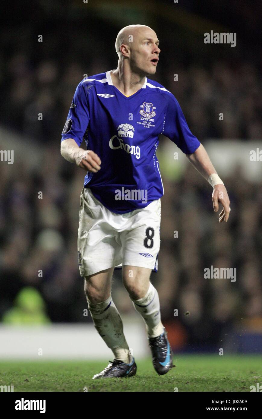 ANDREW JOHNSON Everton FC GOODISON PARK LIVERPOOL GRAN BRETAGNA 12 Marzo 2008 Foto Stock