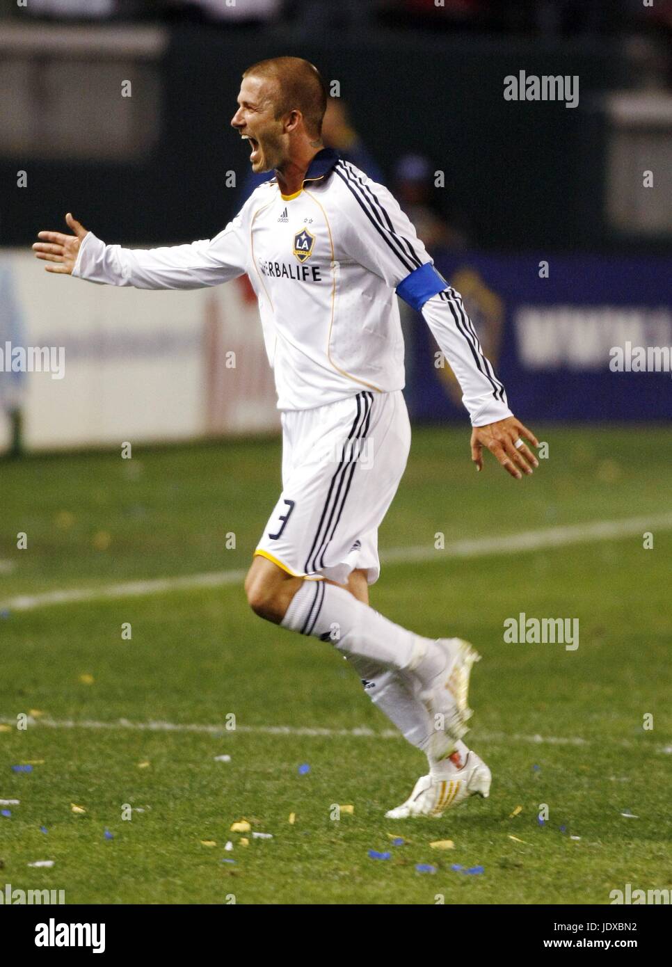 DAVID BECKHAM gol da metà W LOS ANGELES GALAXY HOME DEPOT CENTER DI CARSON LOS ANGELES STATI UNITI D'AMERICA 24 Maggio 2008 Foto Stock