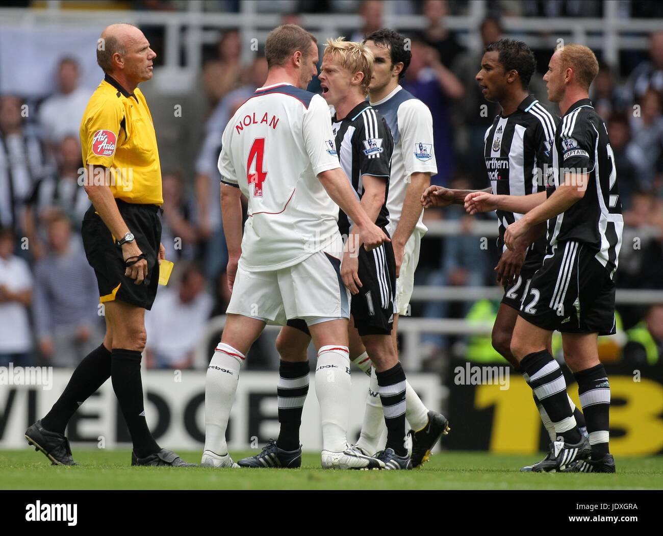 DAMIEN DUFF & Kevin Nolan NEWCASTLE UNITED V BOLTON.ST JAMES PARK NEWCASTLE INGHILTERRA 23 Agosto 2008 Foto Stock