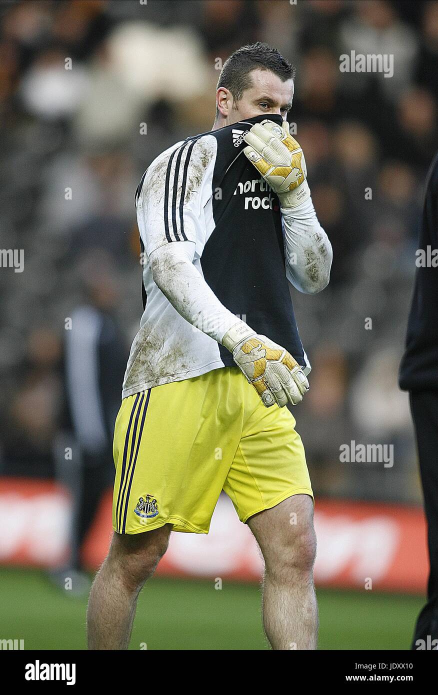 SHAY DATO DOPO IL WARM UP HULL CITY V NEWCASTLE UTD FA KC Stadium Hull Inghilterra 03 Gennaio 2009 Foto Stock