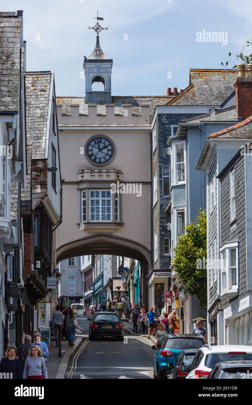 La porta est Arch, totnes devon, Foto Stock