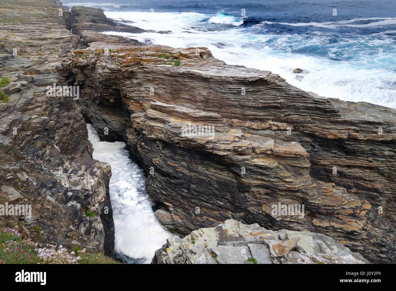 Costa della Galizia vicino Rinlo in Galizia Spagna settentrionale. Costa Cantabric; Galizia; Spagna Foto Stock