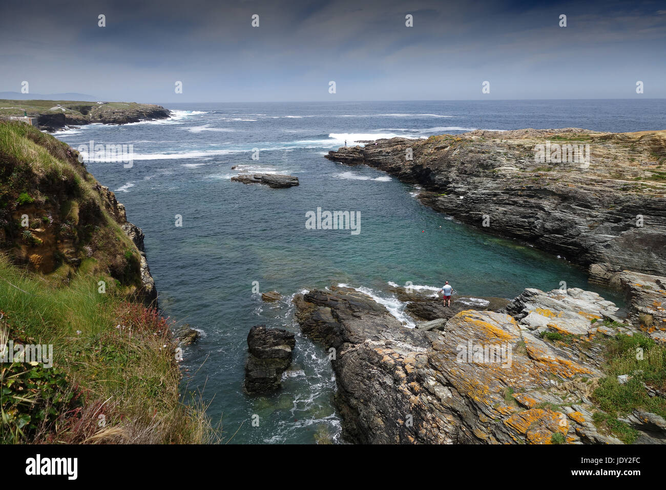 Costa della Galizia vicino Rinlo in Galizia, Spagna settentrionale. Costa Cantabric, Galizia, Spagna Foto Stock