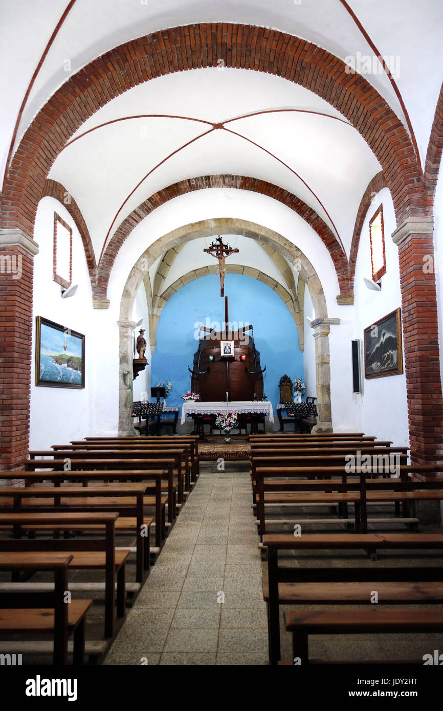 Puerto de Vega, capilla de la Atalaya Foto Stock