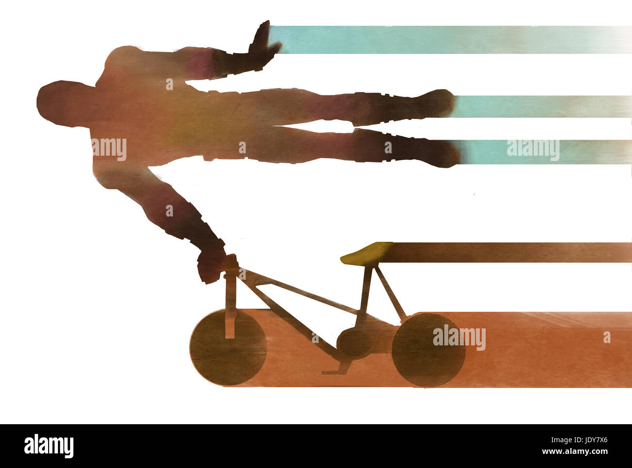 Illustrazione di battenti ciclista marrone Foto Stock