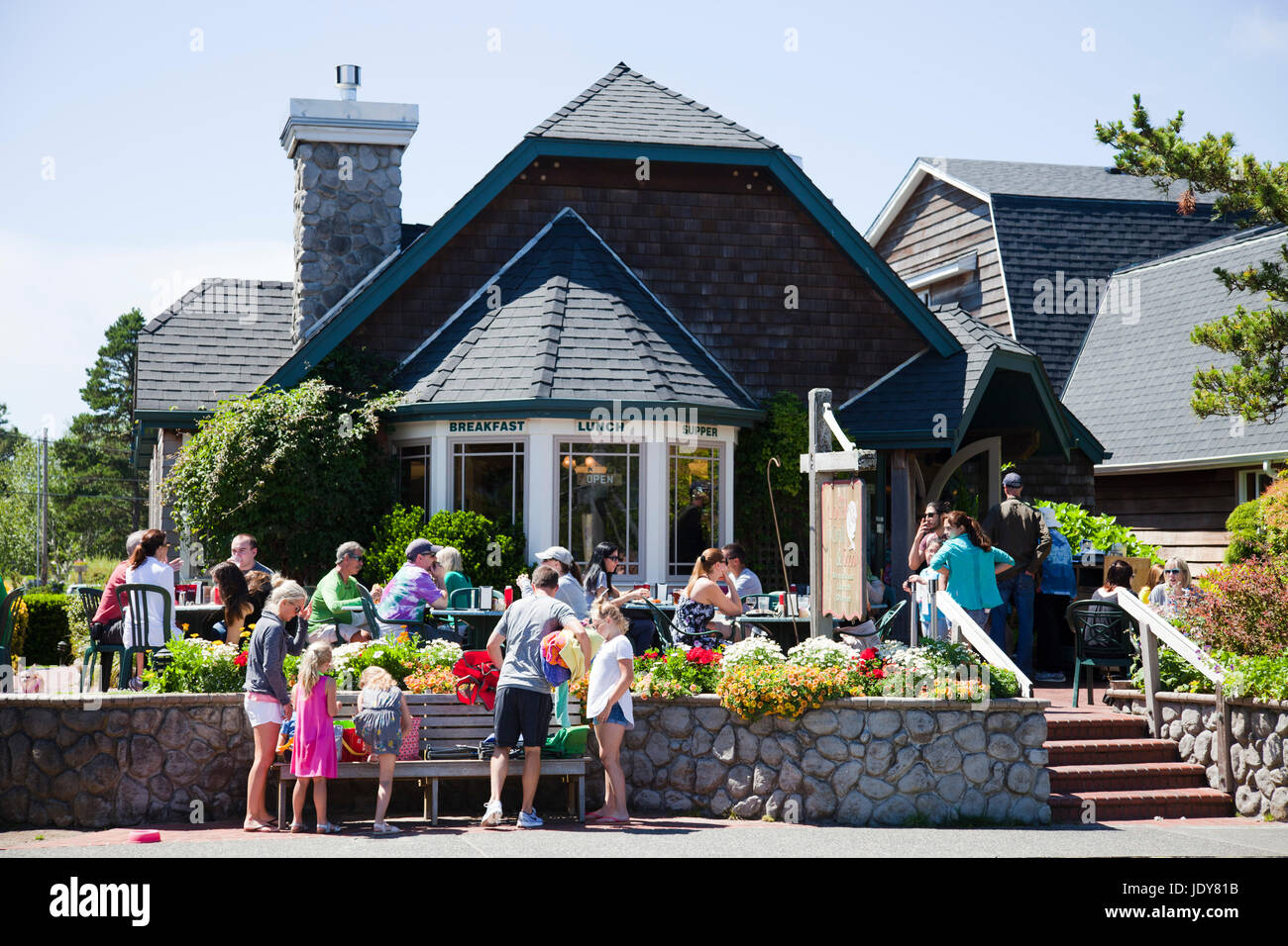Villaggio di Cannon Beach, Oregon, Stati Uniti d'America, America Foto Stock
