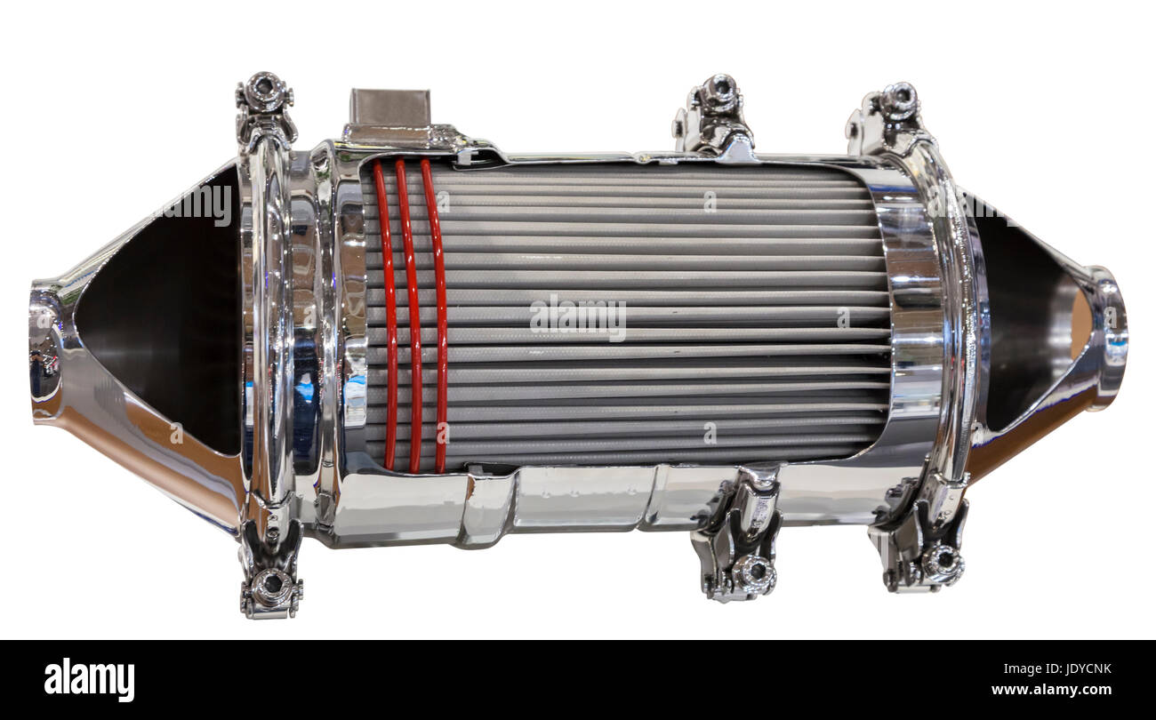 Sezione trasversale di un convertitore catalitico ed il filtro  antiparticolato del motore diesel Foto stock - Alamy