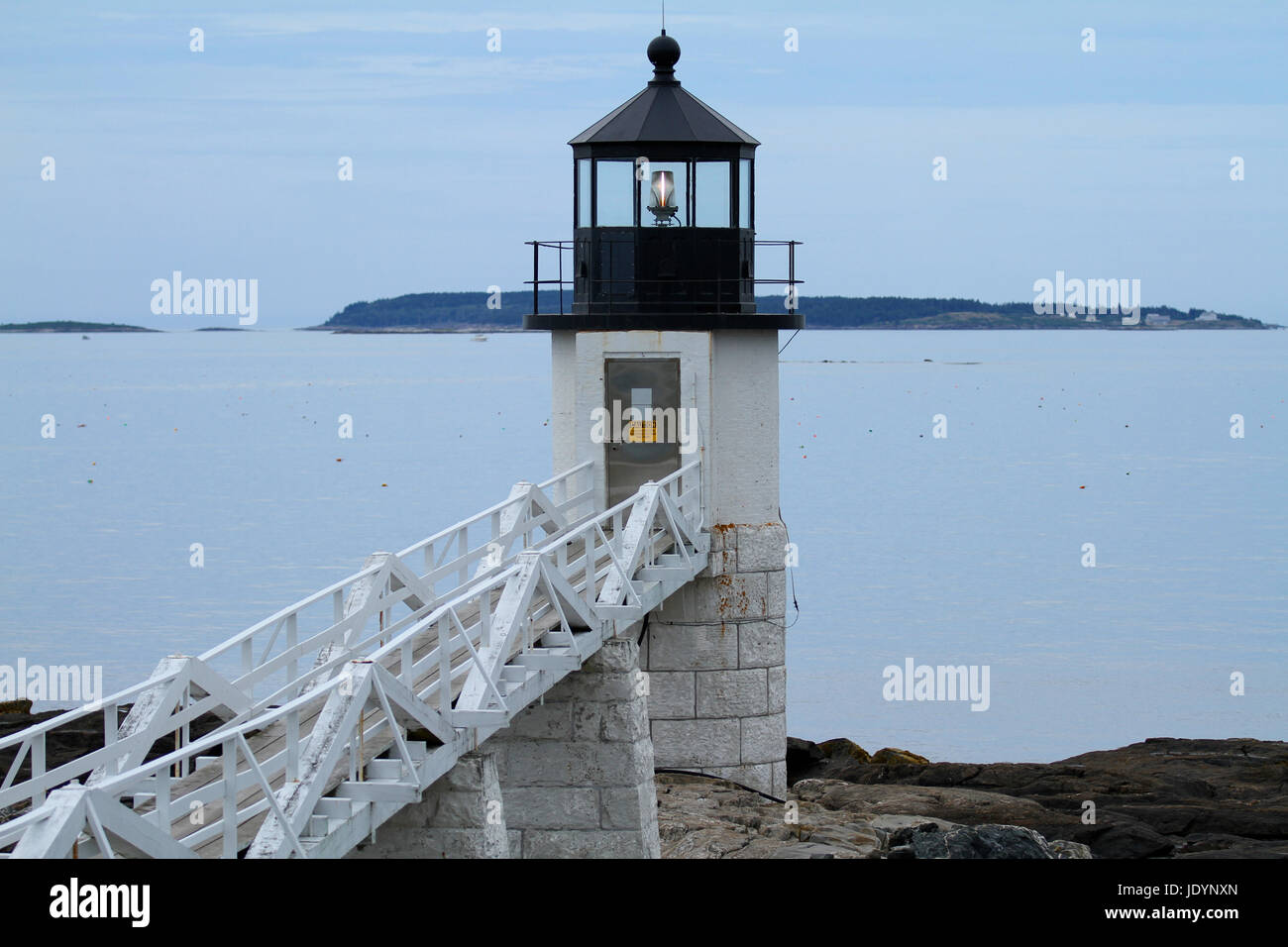 Punto di Marshall Stazione di luce, Port Clyde Porto San Giorgio, Maine Foto Stock