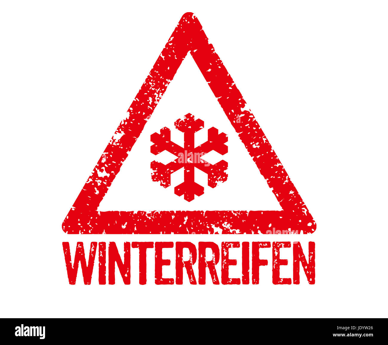 Roter Stempel - Winterreifen Foto Stock
