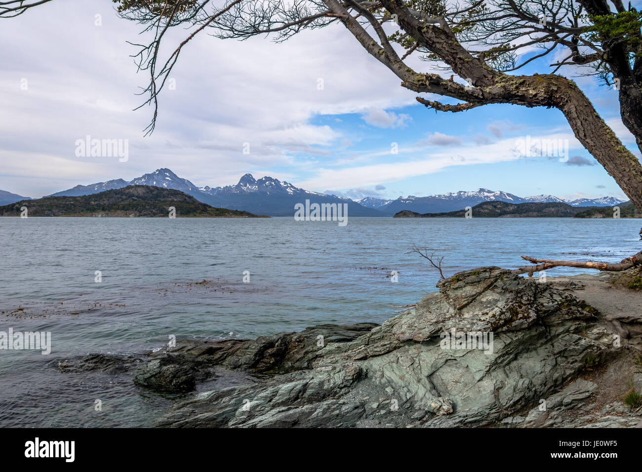 Lapataia Bay a Tierra del Fuego National Park in Patagonia - Ushuaia, Tierra del Fuego, Argentina Foto Stock
